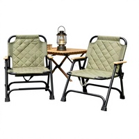 Chaise pliante d'extérieur rembourrée en tissu Oxford avec accoudoirs métalliques, légère, portable, facile à ranger, pour pique-nique et camping, vente en gros