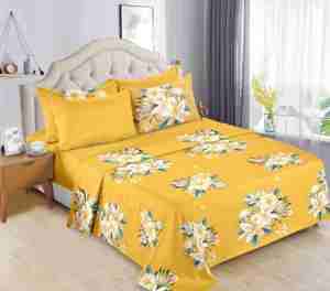 Ready to Ship 6 Pieces Printed Cotton Bed Sheet Set <strong>King</strong> <strong>Size</strong> Flat Fitted Sheet <strong>Pillowcases</strong> - Product Image 2