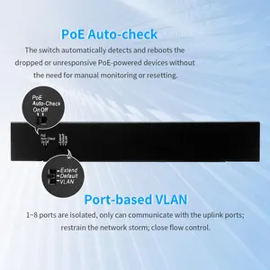 Настольный 10-портовый полногигабитный Ethernet Неуправляемый коммутатор PoE с CCTV 2*1000 м, порты SFP, коммутатор ethernet