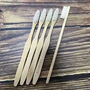 Bamboo Toothbrush Adult Flat Gourd Shape Large Waves Biodegradable For Home Guesthouse Hotel Use - Product Image 1