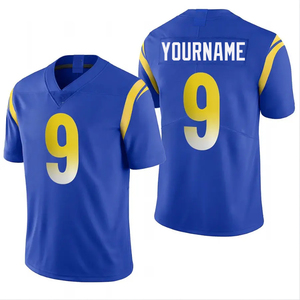 Los hombres personalizados usan la pantalla gráfica de impresión Streetwear Boxy Drop Shoulder poliéster de gran tamaño <span class=keywords><strong>azul</strong></span> de fútbol americano <span class=keywords><strong>camiseta</strong></span> - Product Image 3