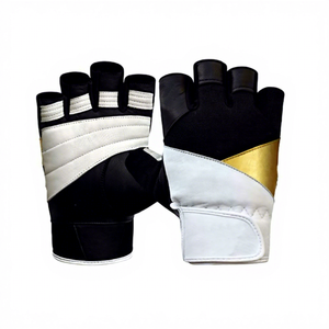 Gants de musculation demi-doigts en PU, antidérapants, unisexes, pour activités de plein air, style panneauté, fermeture à enfiler - Product Image 1