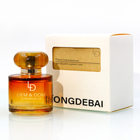 Botol Parfum Kaca Mewah Desain Khusus Tutup Emas Bulat 30ml 50ml 100ml Botol Parfum Kosong Gradasi Crimp Dengan Kotak