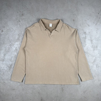 Sweat-shirt Polo Homme Snow Wash, Pull Gorpcore d'extérieur, Col Seagull, Vente en gros, Logo personnalisé, OEM, Haut Streetwear Oversize