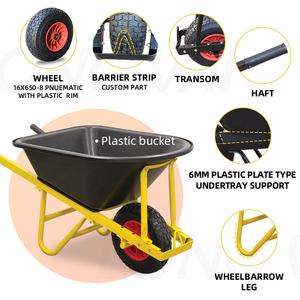 Carretilla de Hierro Resistente, Carretillas Metálicas para Trabajo Pesado, Carretilla Agrícola para Construcción, Jardinería Industrial - Product Image 3