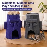 Lit pour chat Ocus House, nid pour animaux de compagnie en feutre, épaissi, résistant à l'usure, sans perte de fibres, cabane pour chat fermée, toutes saisons, intérieur