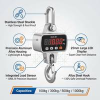Balance numérique suspendue CE certifiée Junebreath OCS-S1 500 kg avec fonction tare à distance et indicateur LED, OEM pour la qualité internationale