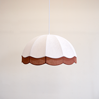 Lampe suspendue en tissu LT260060, luminaire décoratif de plafond avec abat-jour à bords festonnés pour la maison, la chambre à coucher, le salon