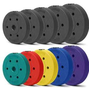Discos de <span class=keywords><strong>Pesas</strong></span> para Sentadillas de 6 Agujeros, Unisex, para Gimnasio en Casa, 20kg/30kg/50kg, Rellenos de Cemento, Antideslizantes, Duraderos y Ecológicos - Product Image 2