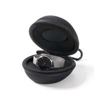 Étui de rangement portable rond en EVA avec fermeture éclair, personnalisable avec logo, pour montres, protection et transport