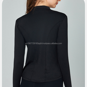 Camiseta de Yoga Personalizable con Tira Reflectante y Media Cremallera, Manga Larga, para Mujer, para Pilates, Entrenamiento, Deporte, Aire Libre, Transpirable, Ropa Deportiva - Product Image 2