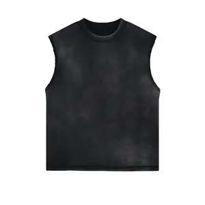 Groothandel Custom Logo Katoen Running Singlet Muscle Atletische Shirts Mouwloze Fitness Kleding Workout Mannen Gym Tank Top Voor Mannen