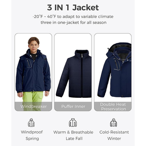 Nuevo Diseño Personalizado al <span class=keywords><strong>por</strong></span> Mayor, Chaqueta de Invierno para Niños Resistente al Viento, Chaquetas Acolchadas Transpirables de Alta Calidad - Product Image 3