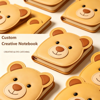Carnet en PU en forme d'ours mignon OEM/ODM, journal animalier irrégulier avec logo personnalisé pour la création de carnets de notes originaux