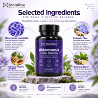 Capsules de Probiotiques et Vitamines OEM à Marque Blanche Live Akkermansia Muciniphila pour le Microbiome Intestinal et la Nutrition Digestive, 30 Comprimés, Durée de Conservation 24 Mois
