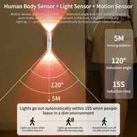 Lampes LED pour armoire avec détecteur de mouvement, lumière d'ambiance magnétique RGB rechargeable, lampe murale coucher de soleil, lumière de nuit pour couloir, escalier, cuisine
