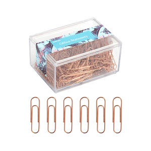 हॉट सेल गुलाब गोल्ड पेपर क्लिप 28 मिमी क्लिप 250 पीसी बॉक्स मेटल पेपर क्लिप - Product Image 3