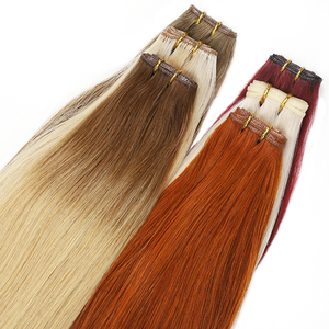 Trame de cheveux lisses de 24 pouces, vente en gros de trame de cheveux humains vierges Remy 100%, 50 <span class=keywords><strong>grammes</strong></span>, extensions de cheveux blonds de haute qualité - Product Image 1