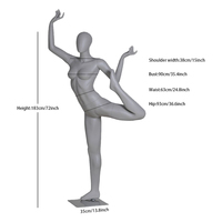 DE LIANG Fiberglas Ganzkörper-Schaufenster puppe Sitzposition mit Kopf Sportswear Display Stand für Fitness Clothing Store Fenster