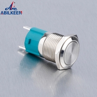 Interrupteur à bouton-poussoir en métal 16MM IP67 étanche 12V LED on OFF interrupteur d'alimentation à bouton-poussoir à verrouillage avec borne à souder à 2 broches