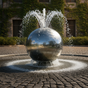 <span class=keywords><strong>Fontaine</strong></span> de jardin moderne en acier inoxydable avec <span class=keywords><strong>boule</strong></span> lumineuse <span class=keywords><strong>solaire</strong></span>, design personnalisé, étanche - Product Image 2