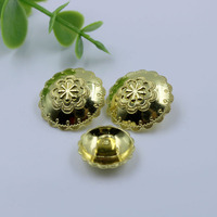 Botón de vástago de Metal de aleación de cúpula redonda de flor personalizada, botón de costura trasero de vástago de latón antiguo dorado plateado para ropa