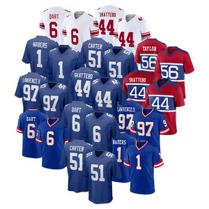 ニューヨーク・ジャクソン・ダート（6番）、カム・スカッテボ（44番）のアメリカンフットボールユニフォーム、高品質ステッチ入りショートパンツ、迅速発送 - Product Image 1