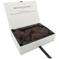 Boîte d'emballage personnalisée de luxe en papier pour flacon de soin de la peau avec ruban, boîte cadeau magnétique avec impression dorée pour lot de cheveux