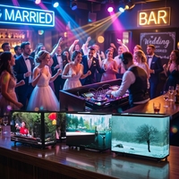 Cabine DJ mobile pliable personnalisée pour intérieur, écran LED, scène d'événement, panneaux vidéo LED flexibles, scène musicale LED DJ, cabine DJ