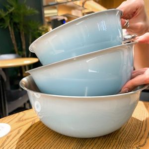 Tazón de Acero Inoxidable Estilo Coreano, Tazón para Ensaladas con Degradado de Color, Apilable, para Amasar, Ensaladas, Platos Fríos, Frutas, Repostería y Uso Doméstico - Product Image 1