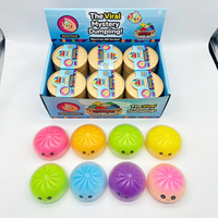 Jouet Squishy Mignon en Forme de Boulette Mystère avec Boîte de Cuisson Vapeur en Bambou, Squishies Colorés à Remontée Lente, Jouet Anti-Stress