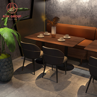 Ensemble table et chaises de restaurant en cuir moderne de Foshan pour café, salon de thé, hôtel, vente en gros de meubles