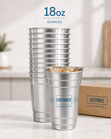 Gobelets en aluminium recyclables de 16 oz en gros (lot de 18 oz) avec impression personnalisée pour bière, soda, jus et restauration en extérieur
