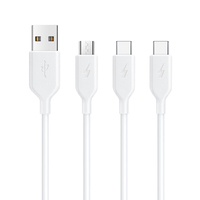 Cable USB a Tipo-C de carga rápida 3A, cable de cobre puro, micro USB para Android, transferencia de datos sincronizada a 480 Mbps, cable para teléfono USB-C, ecológico, TPE