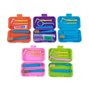 All'ingrosso custodia dentale Set 6 colori vivaci include specchio orto gancio spazzola per la pulizia personalizzata per bretelle - Product Image 1