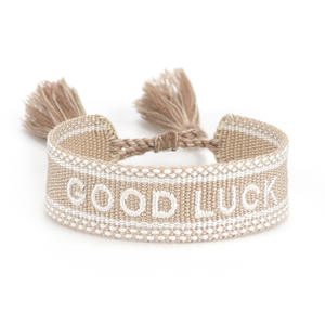 Personalizzabile braccialetto di perline bohémien tessuto a mano lettera e motivo geometrico di buona fortuna per l'<span class=keywords><strong>amicizia</strong></span> - Product Image 5