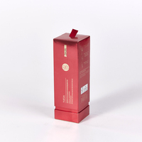Caja Larga Metálica Roja Dorada con Cajón Extraíble para Tónico Reparador de Ganoderma, Suero, Cuidado de la Piel, Envase Cosmético