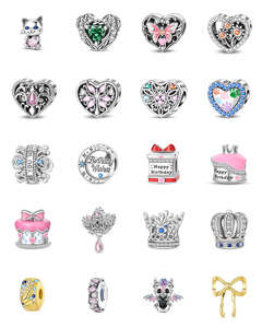 จี้รูปบอลลูนรูปหัวใจประดับเพชรซิคอนทรงดอกกุหลาบ ชุบเงิน สำหรับเด็ก ผู้หญิง ผู้ชาย ใส่ได้ทุกวัน - Product Image 2