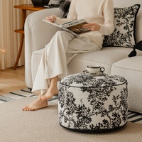 Estilo francés negro blanco estilo chino cuadrado chenilla Jacquard futón perezoso sofá cojín para el hogar sala de estar
