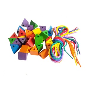 GD-non-toxic wooden lacing beads for kids, 19mm 4 Shapes- Wooden Beads Mixed String <b>Toys</b>/string beads <b>toy</b>/wooden <b>educational</b> <b>toy</b> - Product Image 4