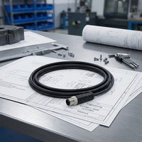 KRONZ Connecteur M8 avec câble PVC pré-moulé de 5m, droit, 4 broches mâle IP67, connecteurs industriels pour système d'actionneur de capteur