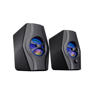 Enceinte de bureau USB alimentée par PC, haut-parleurs RGB portables, mini caisson de basses actif, son surround, en plastique - Product Image 2