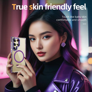 Fuerte magnético transparente para Kickstand Nueva funda de teléfono de metal para <span class=keywords><strong>Samsung</strong></span> para <span class=keywords><strong>Galaxy</strong></span> <span class=keywords><strong>S</strong></span> <span class=keywords><strong>23</strong></span>/24/25 FE Plus Ultra Phone Case - Product Image 3