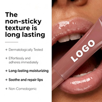 Baume à lèvres liquide hydratant personnalisé avec logo, 5 pièces, brillance élevée, non collant, longue durée, imperméable, hydratant, végan, marque privée