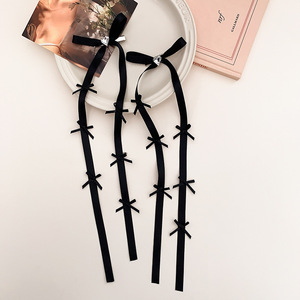 Fermaglio per capelli fatto a mano con nastro lungo in cristallo stile dolce, ispirato al balletto, con piccolo fiocco, accessorio per capelli da donna, regalo femminile - Product Image 5