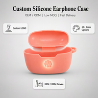 Étui en silicone souple coloré personnalisé de qualité alimentaire pour écouteurs, avec fermeture à pression, antichoc, compatible avec la charge sans fil pour TWS