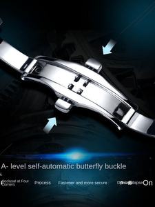 Montre mécanique automatique originale pour homme, boîtier en acrylique de 41 mm, étanche 50 ATM, écologique, tourbillon, lumineuse, double calendrier - Product Image 2