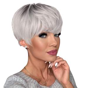 Anxin วิกผมหยิกสั้นทรงหยิกสำหรับผู้หญิงผิวดำวิกผมสังเคราะห์สไตล์ฟรี - Product Image 1