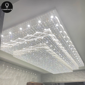 Tùy chỉnh kỹ thuật tiệc hội trường hiện đại K9 pha lê trần ánh sáng thiết kế vuông biệt thự sảnh khách sạn sang trọng lớn ánh sáng mặt dây chuyền - Product Image 5