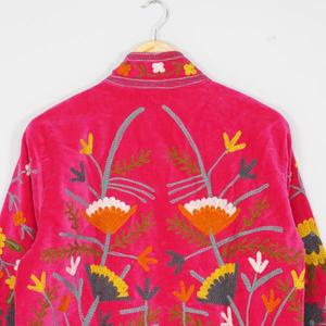 Premium Handmade <b>Women</b> <b>Velvet</b> Suzani <b>Jacket</b> Floral Embroidered Designer Boho Vintage Coat High Quality Wholesale Apparel Supply - Product Image 5